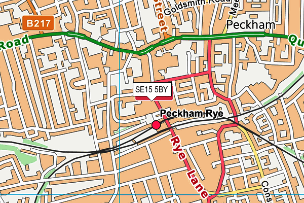 SE15 5BY map - OS VectorMap District (Ordnance Survey)