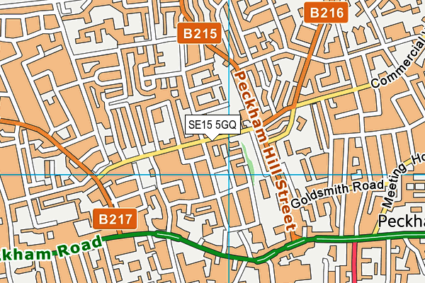 SE15 5GQ map - OS VectorMap District (Ordnance Survey)