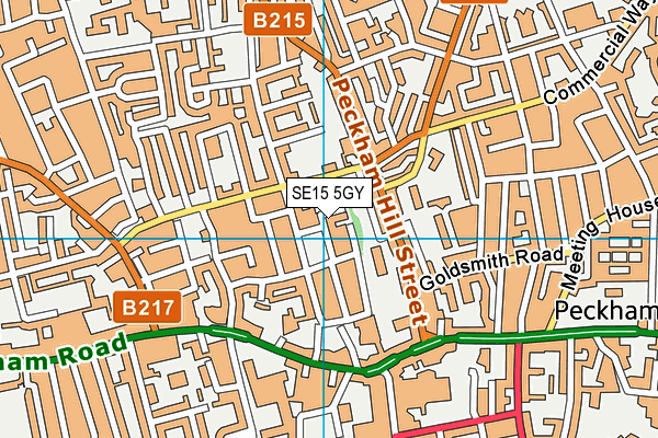 SE15 5GY map - OS VectorMap District (Ordnance Survey)