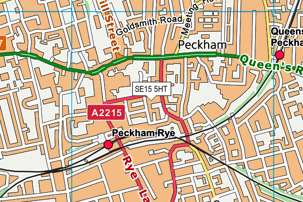 SE15 5HT map - OS VectorMap District (Ordnance Survey)