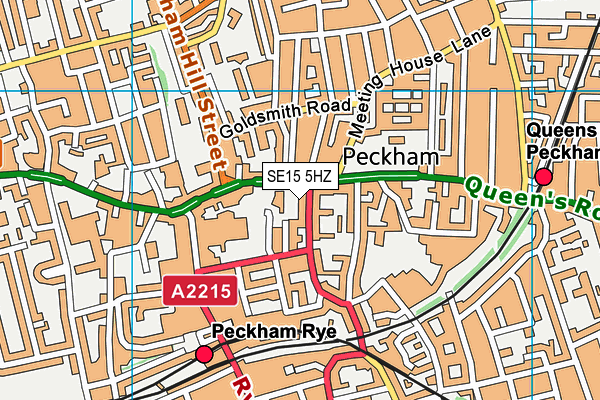 SE15 5HZ map - OS VectorMap District (Ordnance Survey)