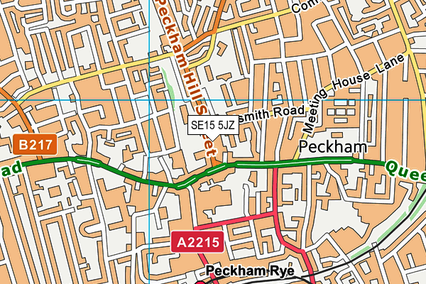 SE15 5JZ map - OS VectorMap District (Ordnance Survey)