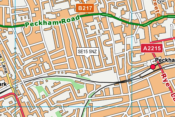 SE15 5NZ map - OS VectorMap District (Ordnance Survey)