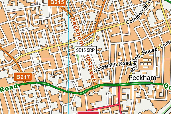 SE15 5RP map - OS VectorMap District (Ordnance Survey)