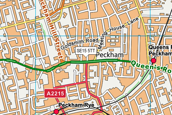 SE15 5TT map - OS VectorMap District (Ordnance Survey)