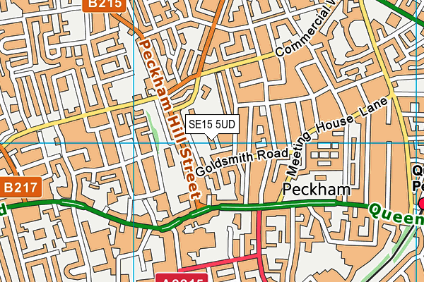SE15 5UD map - OS VectorMap District (Ordnance Survey)