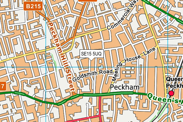 SE15 5UQ map - OS VectorMap District (Ordnance Survey)