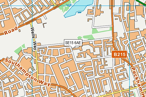 SE15 6AE map - OS VectorMap District (Ordnance Survey)