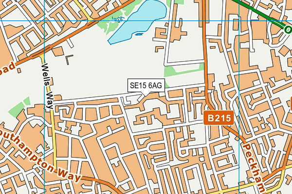 SE15 6AG map - OS VectorMap District (Ordnance Survey)