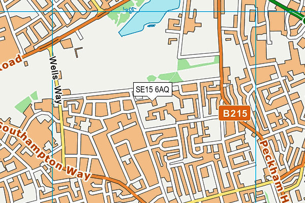 SE15 6AQ map - OS VectorMap District (Ordnance Survey)