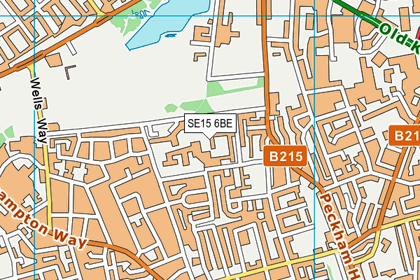 SE15 6BE map - OS VectorMap District (Ordnance Survey)