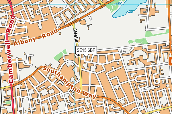 SE15 6BF map - OS VectorMap District (Ordnance Survey)
