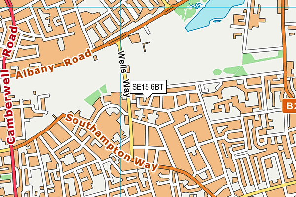 SE15 6BT map - OS VectorMap District (Ordnance Survey)