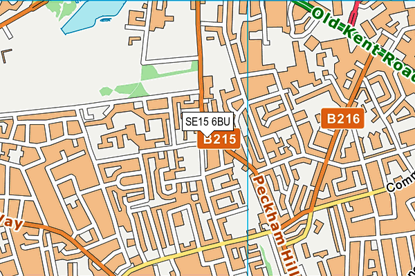 SE15 6BU map - OS VectorMap District (Ordnance Survey)