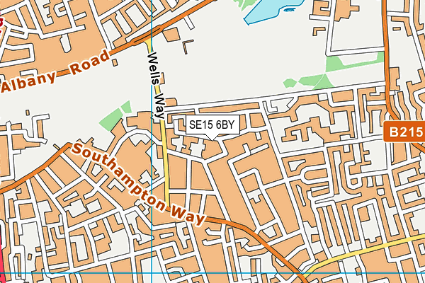SE15 6BY map - OS VectorMap District (Ordnance Survey)