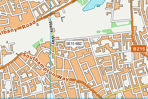 SE15 6BZ map - OS VectorMap District (Ordnance Survey)
