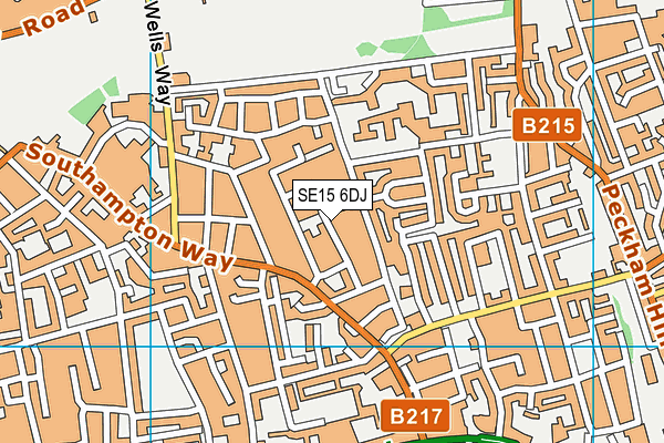 SE15 6DJ map - OS VectorMap District (Ordnance Survey)