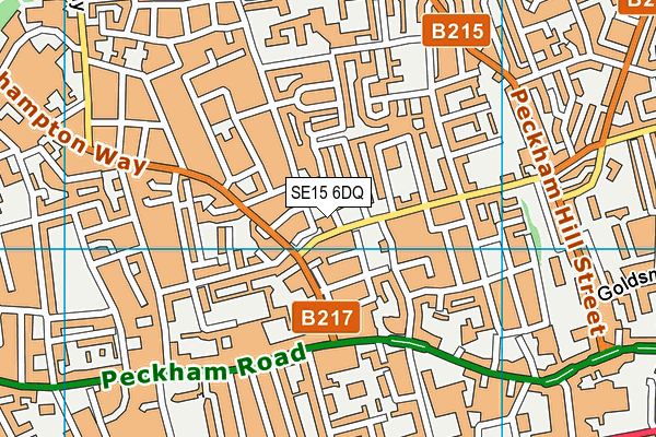 SE15 6DQ map - OS VectorMap District (Ordnance Survey)