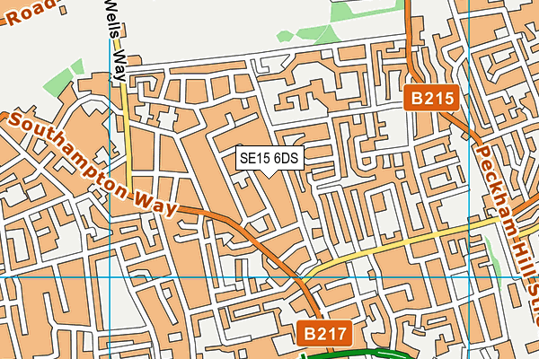 SE15 6DS map - OS VectorMap District (Ordnance Survey)