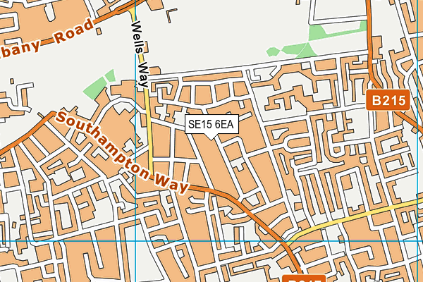 SE15 6EA map - OS VectorMap District (Ordnance Survey)