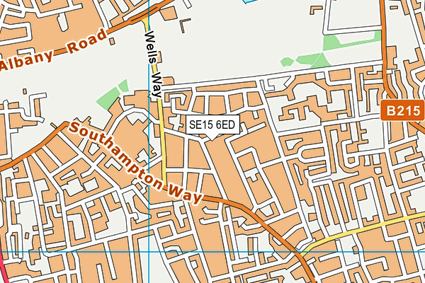 SE15 6ED map - OS VectorMap District (Ordnance Survey)