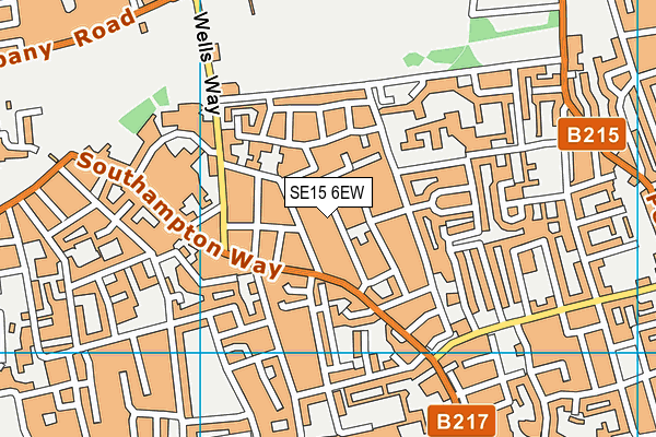 SE15 6EW map - OS VectorMap District (Ordnance Survey)