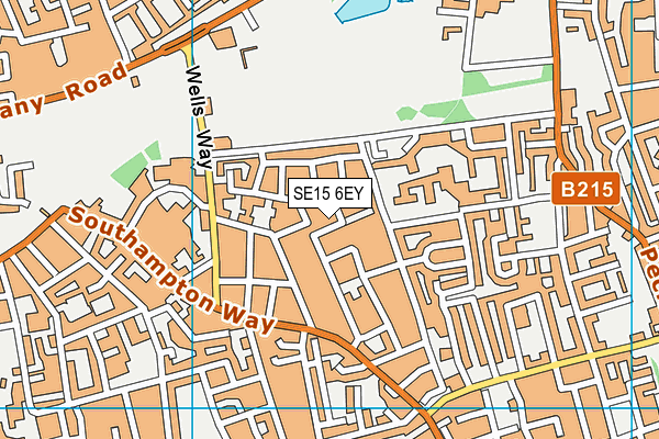 SE15 6EY map - OS VectorMap District (Ordnance Survey)