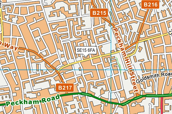 SE15 6FA map - OS VectorMap District (Ordnance Survey)