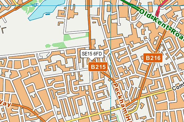 SE15 6FD map - OS VectorMap District (Ordnance Survey)