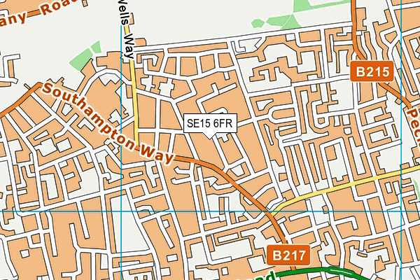 SE15 6FR map - OS VectorMap District (Ordnance Survey)