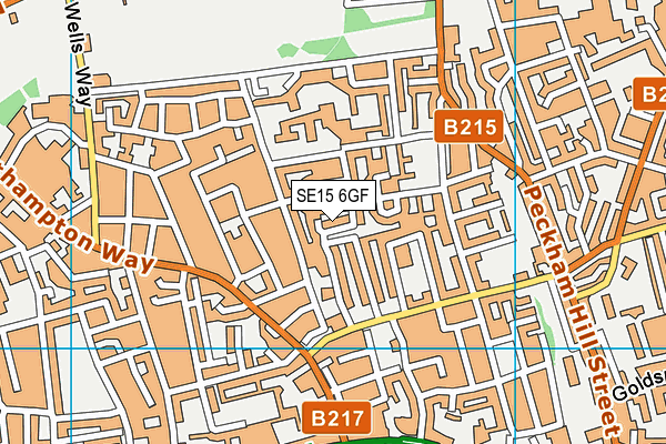 SE15 6GF map - OS VectorMap District (Ordnance Survey)