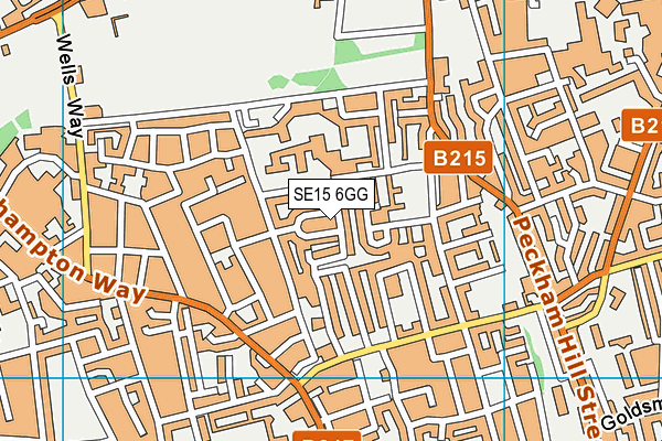 SE15 6GG map - OS VectorMap District (Ordnance Survey)