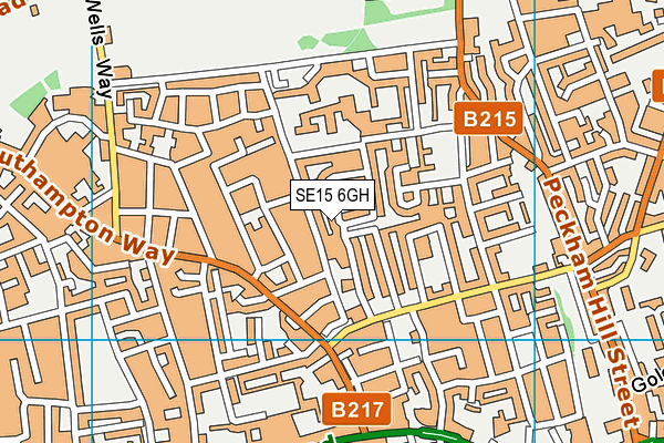 SE15 6GH map - OS VectorMap District (Ordnance Survey)
