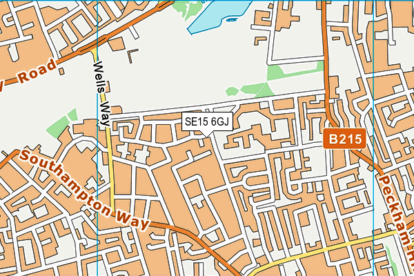 SE15 6GJ map - OS VectorMap District (Ordnance Survey)