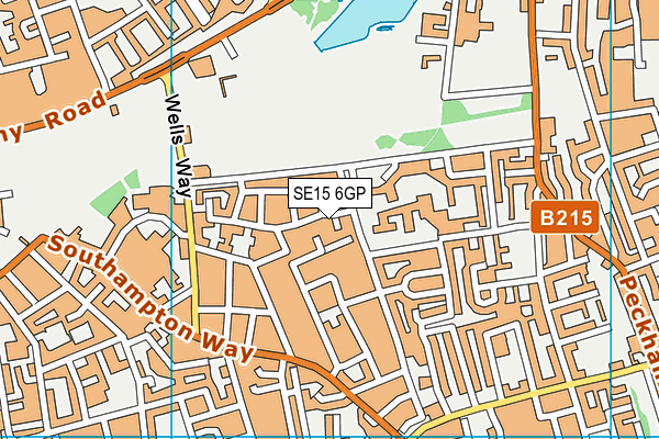 SE15 6GP map - OS VectorMap District (Ordnance Survey)