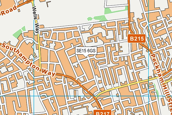 SE15 6GS map - OS VectorMap District (Ordnance Survey)