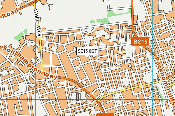 SE15 6GT map - OS VectorMap District (Ordnance Survey)