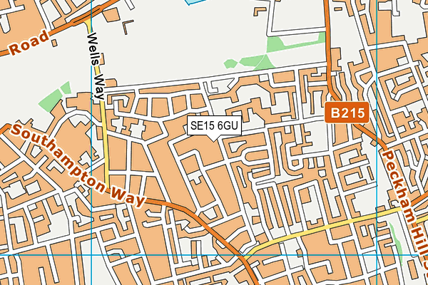 SE15 6GU map - OS VectorMap District (Ordnance Survey)