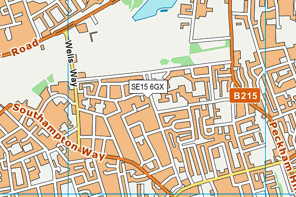 SE15 6GX map - OS VectorMap District (Ordnance Survey)