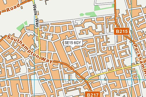 SE15 6GY map - OS VectorMap District (Ordnance Survey)