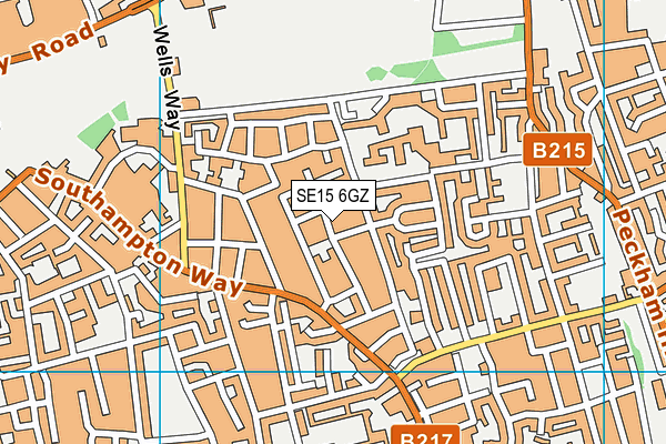 SE15 6GZ map - OS VectorMap District (Ordnance Survey)