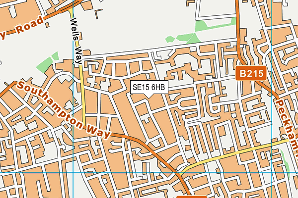 SE15 6HB map - OS VectorMap District (Ordnance Survey)