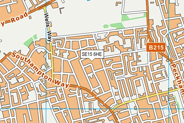 SE15 6HE map - OS VectorMap District (Ordnance Survey)