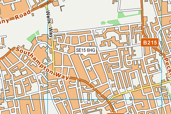 SE15 6HG map - OS VectorMap District (Ordnance Survey)