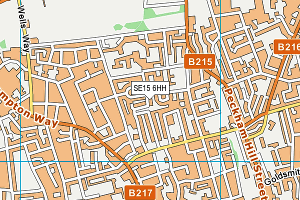 SE15 6HH map - OS VectorMap District (Ordnance Survey)
