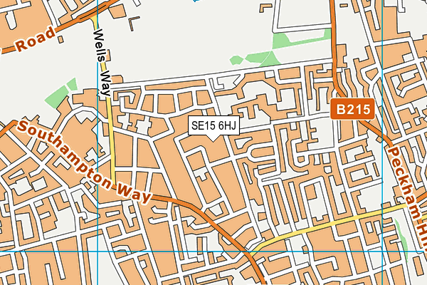SE15 6HJ map - OS VectorMap District (Ordnance Survey)