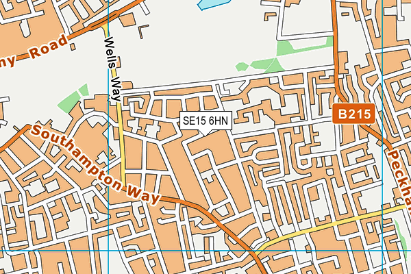 SE15 6HN map - OS VectorMap District (Ordnance Survey)