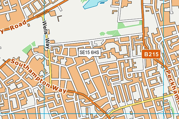 SE15 6HS map - OS VectorMap District (Ordnance Survey)