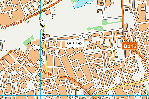 SE15 6HX map - OS VectorMap District (Ordnance Survey)