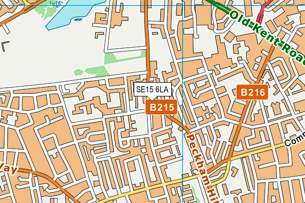 SE15 6LA map - OS VectorMap District (Ordnance Survey)